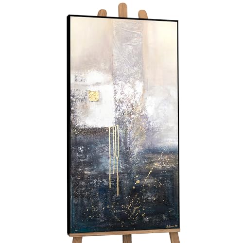 YS-Art XXL Abstrakt Acryl Gemälde auf Leinwand Fragmente handgemalt Wandbilder Wohnzimmer Büro Moderne Design Bilder Minimalismus echte Kunstwerk mit Rahmen 160x80 cm von YS