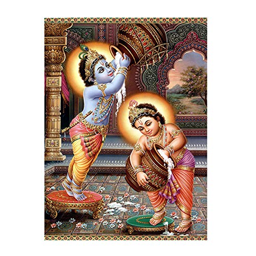 YSCOLOR Diamant Painting 5Ddiy Diamant Malerei Kreuzstich Religion Indische Götter Mosaik Voller Diamanten Stickerei Strass Neujahr Dekoration 30X40cm von YSCOLOR