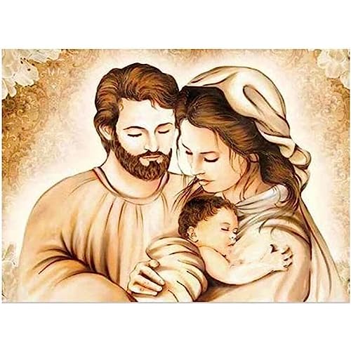 YSCOLOR Diamant Painting Diy 5D Diamant Malerei Kits Jesus Heilige Familie Malen Mit Vollbohrer Runde Diamantkunst Für Anfänger Wanddekoration Festival Geschenk Z2362 30x40cm von YSCOLOR