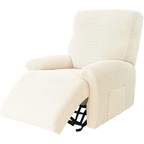 YSLLIOM Sesselbezug, Sessel-Überwürfe Sesselschoner Weich, Antirutsch Husse für Relaxsessel Komplett, Elastisch Bezug für Fernsehsessel (Beige) von YSLLIOM