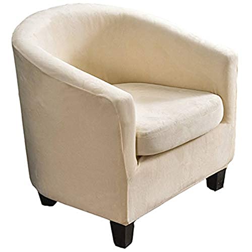 YSLLIOM Sesselbezug Sesselüberwurf Stretch Sesselschoner 2 Teilig Sesselhusse Kissenbezug Elastisch Husse Sofabezug für Clubsessel Loungesessel Cocktailsessel (Beige) von YSLLIOM