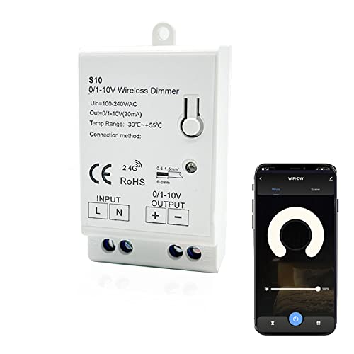 YSRSAI WiFi Tuya 0/1-10V LED Dimmer Controller Steuerung Funktioniert Support Timing, für dimmbarem 0-10V LED-Treiber mit Alexa Google Home von YSRSAI