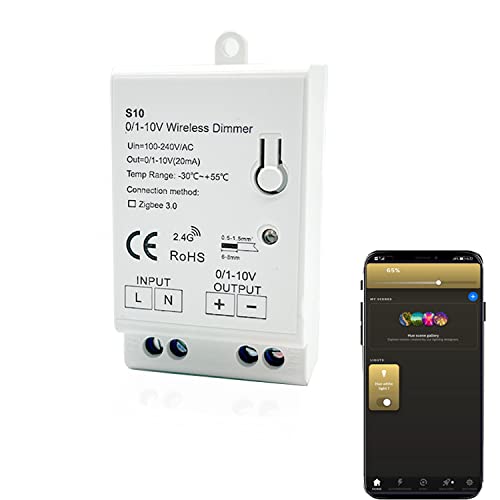 YSRSAI Zigbee 3.0 0-10V LED Dimming Controller Support Timing, Auto Switch für Tuya Zigbee 3.0 Hub Smartthings, Echo Plus, Z2mqtt, für dimmer 0-10V 1-10V LED-Treiber von YSRSAI