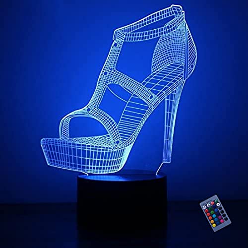 Optische Täuschung 3D High Heels Nacht Licht 16 Farben Andern Sich Fernbedienung USB-Strom Touch Schalter Dekor Lampe LED Lampe Tisch Kinder Brithday weihnachten Geschenk von YTDZLTD