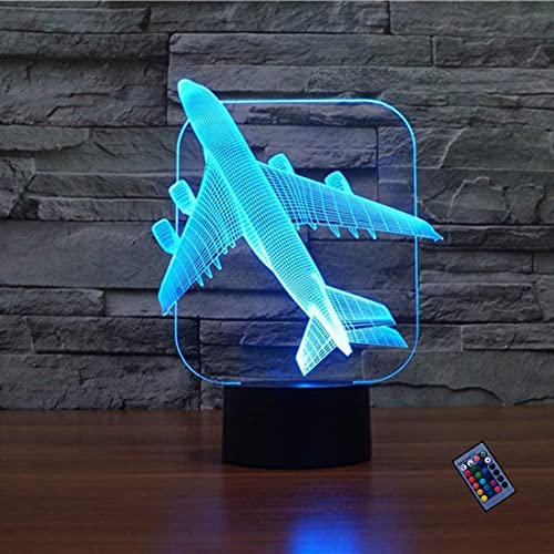 Optische Täuschung 3D Flugzeuge Nacht Licht 16 Farben Andern Sich Fernbedienung USB-Strom Touch Schalter Dekor Lampe LED Lampe Tisch Kinder Brithday weihnachten Geschenk von YTDZLTD