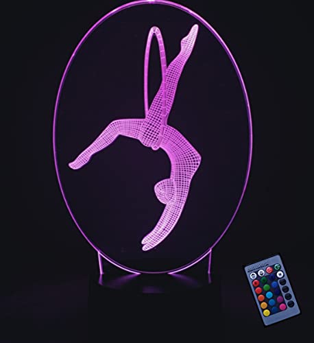 Optische Täuschung 3D Gymnastik Nacht Licht 16 Farben Andern Sich Fernbedienung USB-Strom Touch Schalter Dekor Lampe LED Lampe Tisch Kinder Brithday weihnachten Geschenk von YTDZLTD