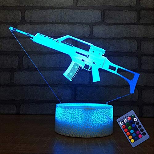 Optische Täuschung 3D Pistole Nacht Licht 16 Farben Andern Sich Fernbedienung USB-Strom Touch Schalter Dekor Lampe LED Lampe Tisch Kinder Brithday weihnachten Geschenk von YTDZLTD