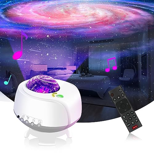 YTKIH Der größte Abdeckungsbereich Sternenhimmel Projektor, Led Galaxy Projector, mit Wechselnden Nebel- und Galaxienformen Nachtlicht Sternenhimmel(Weiss) von YTKIH