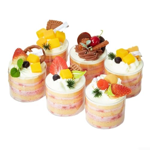 YUANGANG Simulation Mini Kuchen Set Rund Creme Obst Kuchen Modell Künstliche Kuchen Prop Mini Cupcake Modell (C) von YUANGANG