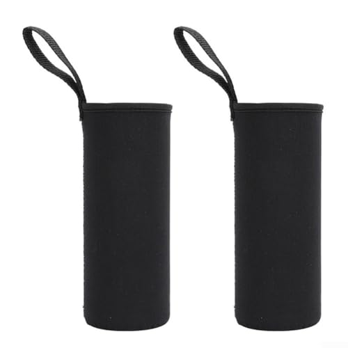 YUANGANG Thermohülle für Trinkflaschen aus Scuba-Stoff, passend für 550-ml-Flaschen (750 ml schwarz), 2 Stück, 1177752401 von YUANGANG