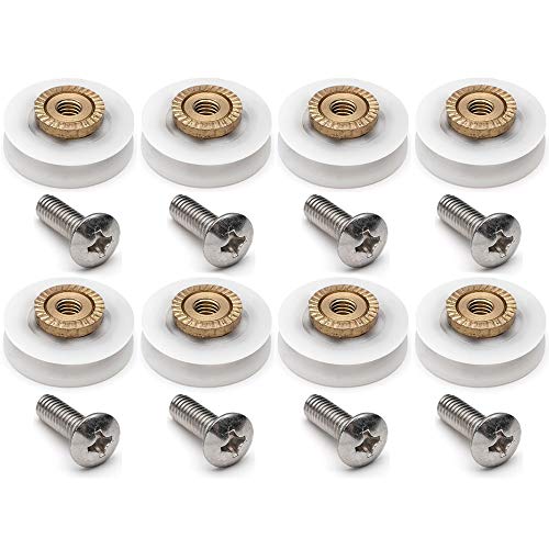 YUANQIAN Rollen für Duschtüren, Edelstahl, Durchmesser 19 mm, 8 Stück (19mm,8pcs) von YUANQIAN