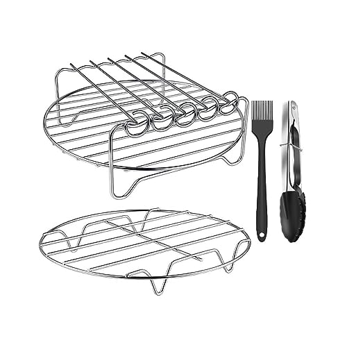 Edelstahl-Fritteusenkorb, Grill-Halter, Dehydrator-Racks für Grill, Pommes Frites, Hühnerofen, Presse, Kochplatz, Maximierung und stabiles Material, Brathähnchenregal, BBQ von YUHANGCIYE