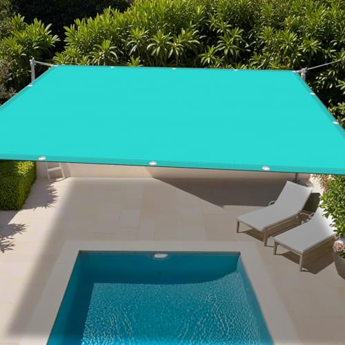 Sonnensegel Rechteckig 3 x 6.2 m, Balkonumrandung Sichtschutz PES Polyester mit UV Schutz Sonnensegel Balkon mit Ösen Und Befestigungsseile, Himmelblau von YUHUILI