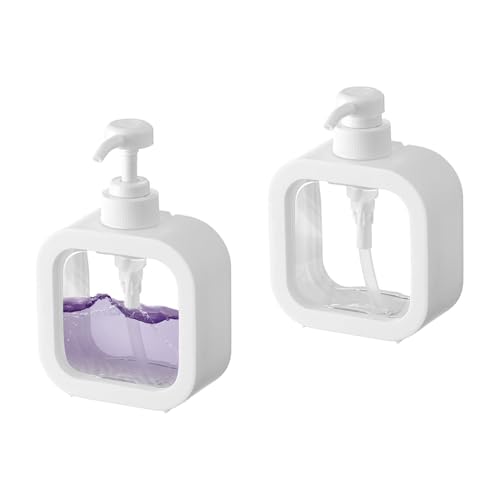 2Pcs Square Kunststoff Seifenspender, Transparent Lotionspender, Transparent Duschgelspender, Plastik Lotionspender, für Badezimmer Küchenspüle Büro Hotel 300 ml/500 ml 2Pcs Square Kunststoff Seifenspender, Transparent Lotionspender, Transparent Duschgelspender, Plastik Lotionspender, für Badezimmer Küchenspüle Büro Hotel 300 ml/500 ml von YULIAO