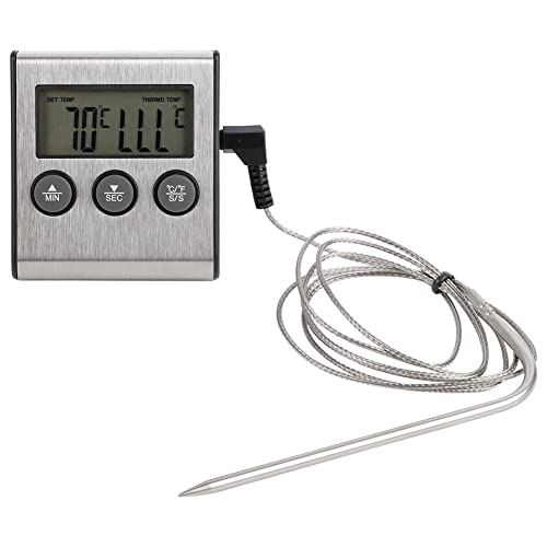 YUMILI Lebensmittelthermometer, BBQ-Thermometer, Fleisch-Kochsondenthermometer, genaues digitales Kochthermometer mit Timer-Temperaturmesswerkzeug von YUMILI