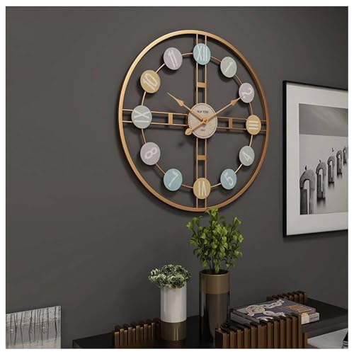 YUN Clock Moderne Stumm Wohnzimmer Wanduhr Handgemachte 3D Metall Große Uhren Dekorative 50 cm Kreative Farbe Schlafzimmer Office Home Restaurant Dekorationen…… von YUN Clock