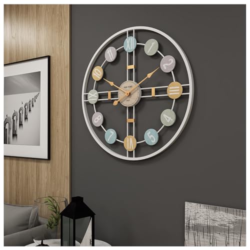 YUN Clock Moderne Stumm Wohnzimmer Wanduhr Handgemachte 3D Metall Große Uhren Dekorative 50 cm Kreative Farbe Schlafzimmer Office Home Restaurant Dekorationen White…… von YUN Clock