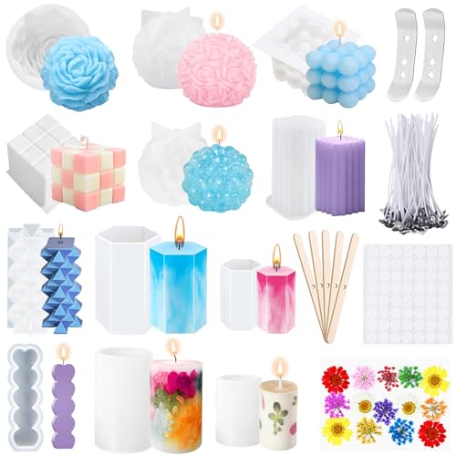 YUTUY Kerzenform Bubble Kerzen Kit,Kerzenform Silikon,3D DIY Silikon Kerzenwachs Formen,Antihaft Bubble Candle Silikonform,Kerzenformen zum Gießen Set als Heimdekorationen Bastel von YUTUY