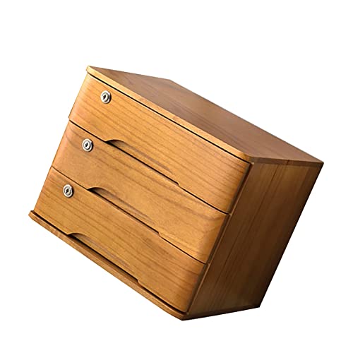 Flacher Aktenschrank - Schreibtisch Aufbewahrungsbox Mit Schubladen, Schreibtisch Schubladenschrank, Holz Aktenschrank/Schreibtisch Aufbewahrungsschrank/Datenschrank, 2/3/4 Etagen Mit Schloss ( Size : von YUZDNM