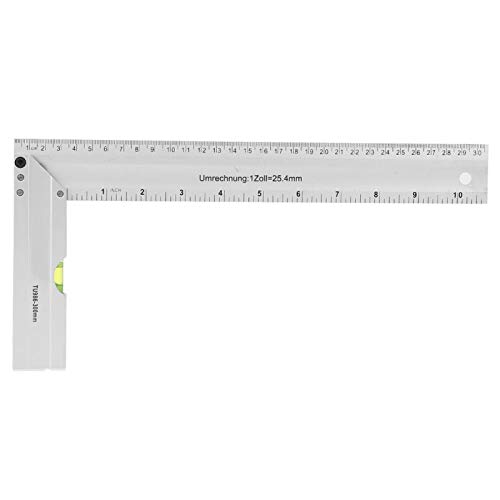 300 mm rechtwinkliges Lineal Aluminiumlegierung verdicktes 90-Grad-Lineal Holzbearbeitungs-Messwerkzeug von YWBL-WH