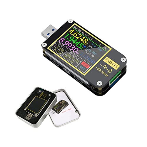 FNB48 USB-Tester, USB-Spannungsmesser PD-Trigger, digitales Voltmeter, Stromtester, USB Typ-C, Schnellladeprotokoll, Kapazitätstester, Protokoll, Stromerkennung, max. 6,5 A, Amperemeter, Werkzeug, von YWNYT