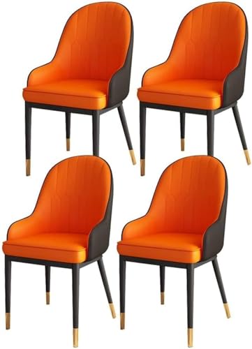 YXCUIDP Küchen Esszimmerstühle 4er-Set Moderne Wohnzimmerstühle PU-Leder mit Hoher Rückenlehne Und Weichem Sitz Und Metallbeinen Küchen-Loungesessel (Color : G) von YXCUIDP