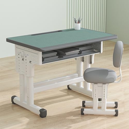 YXZYFPP Kinderschreibtisch- und Stuhlset, 31,4 * 19,6 Zoll, großer Schreibtisch, höhenverstellbar, mit großer Schublade für den Heimgebrauch (Farbe: B, Größe: 80 * 50 cm) (C 80 * 50CM) von YXZYFPP
