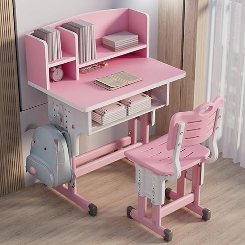 YXZYFPP Kindertisch- und Stuhlset, Heimschreibtisch, höhenverstellbarer Schreibtisch, Kinderlernen, Kinderlernen, Hausaufgaben (Farbe: C, Größe: 70 * 50 cm) (A 70 * 50CM) von YXZYFPP