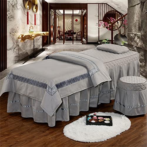 Massagetisch-Bettlaken-Set, Wimpernbettbezug, Spa-Behandlungslaken-Set für Wimpernverlängerungsbett oder Massagebett (Color : Grey, Size : 80x190cm) von YYDX