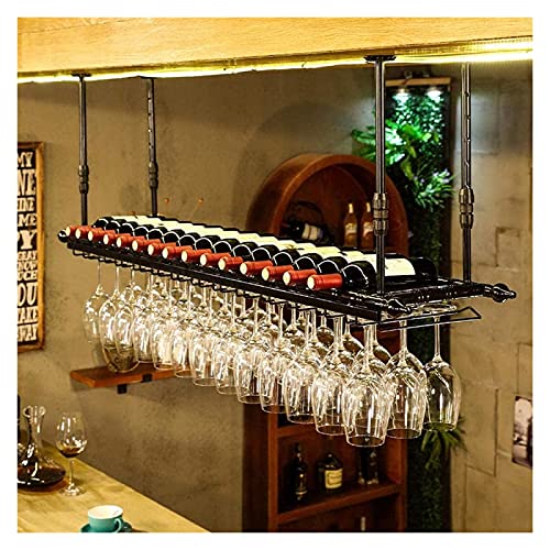 YYNLJY Deckenhängendes Weinregal mit Glashalter, Regaldecke, Umgedrehtes Weinglas, Kelchhalter, kreativer Bar-Hängeglashalter, hängendes Weinglas im europäischen Stil von YYNLJY