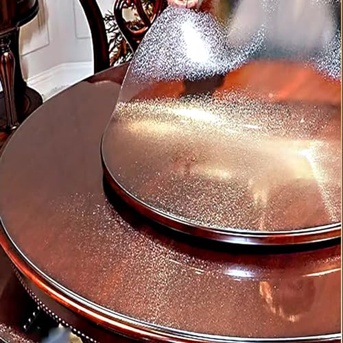 Runden Transparent Tischschutz Tischdecke Schreibtischunterlage Transparent 1.2 mm Dick Tischdecken für Büro und Zuhause Wasserdicht Kein Schrumpfen Geruchlos (120CM,frosted) von YYSHLTRRE