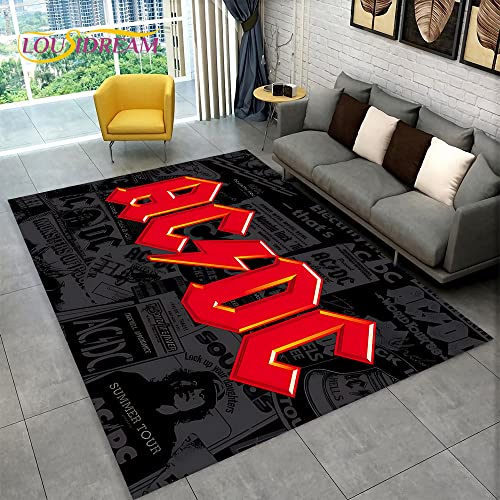 YZGAH ACDC Rock Band Bereich Teppich Groß, Teppich Teppich Für Zu Hause Wohnzimmer Schlafzimmer Sofa Fußmatte Dekor, Küche rutschfeste Bodenmatte Alfombra P4468 60X90Cm von YZGAH