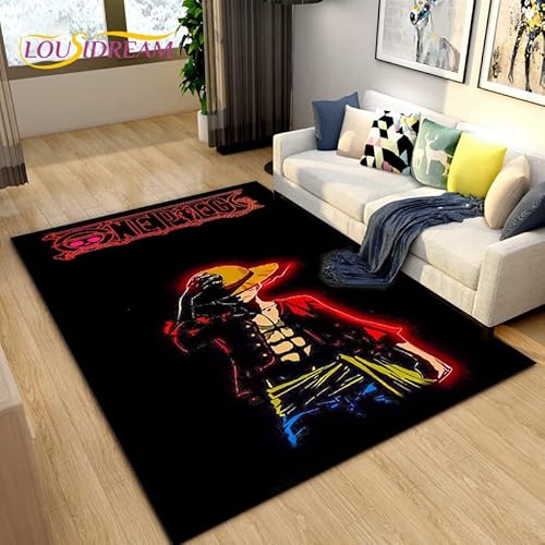 YZGAH Anime One Piece Area Rug Large, Teppich Für Wohnzimmer, Kinder, Schlafzimmer, Dekoration, Kinderspiel-Bodenmatte, Anti-Rutsch-Matte Für Badezimmer H3521 40X60Cm von YZGAH