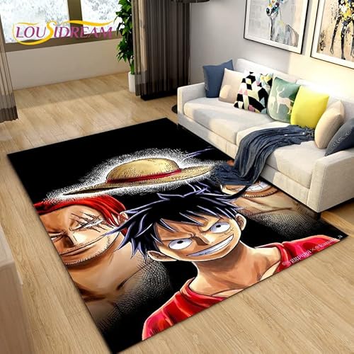 YZGAH Anime One Piece Area Rug Large, Teppich Für Wohnzimmer, Kinderzimmer, Dekoration, Kinderspiel-Bodenmatte, Anti-Rutsch-Matte Für Badezimmer H3503 40X60Cm von YZGAH