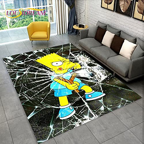 YZGAH Die S-Simpsons Cartoon Bereich Teppich, Teppich Teppich Für Zu Hause Wohnzimmer Schlafzimmer Sofa Spielzimmer Fußmatte Dekor, Kinder Spielen rutschfeste Bodenmatte P3556 60X90Cm von YZGAH