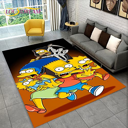 YZGAH Die S-Simpsons Cartoon Bereich Teppich, Teppich Teppich Für Zu Hause Wohnzimmer Schlafzimmer Sofa Spielzimmer Fußmatte Dekor, Kinder Spielen rutschfeste Bodenmatte P3580 60X90Cm von YZGAH