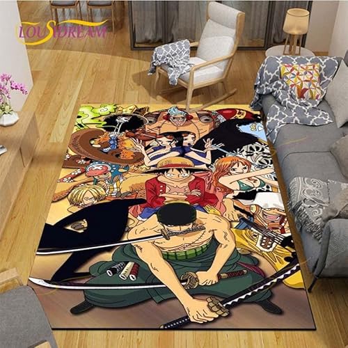 YZGAH One Piece Cartoon rutschfeste Fußmatte Home Bodendekoration Schlafzimmer Badezimmer Teppiche Teppich G1534 60X90Cm von YZGAH