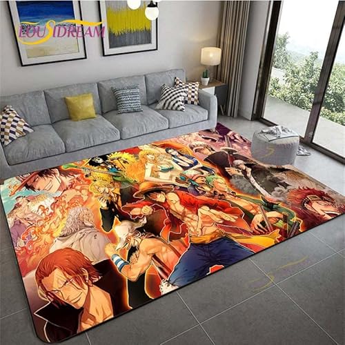 YZGAH One Piece Cartoon rutschfeste Fußmatte Home Bodendekoration Schlafzimmer Badezimmer Teppiche Teppich G8220 50X70Cm von YZGAH