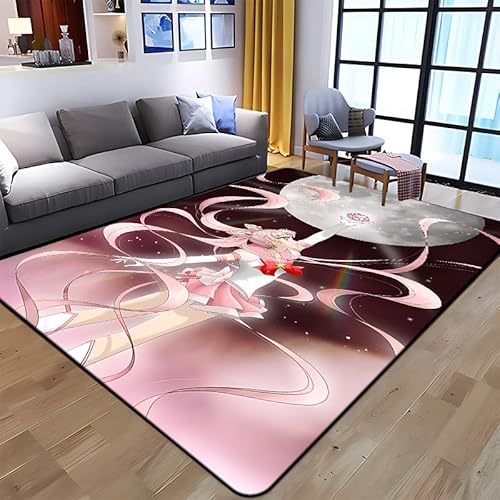 YZGAH Sailor Moon Bedruckter Teppich Für Wohnzimmer, Heimdekoration, Sofa, Tisch, rutschfest, Stuhlkissen, Großer Wohnzimmerteppich, I7401, 50 X 70 cm von YZGAH