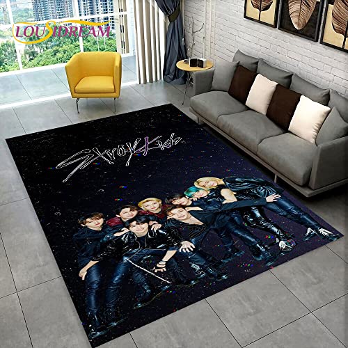 YZGAH Streunende Kinder Kpop Sänger Stern Bereich Teppich, Teppich Teppich Für Wohnzimmer Schlafzimmer Sofa Fußmatte Dekoration, Kinder Spielen rutschfeste Bodenmatte P6616 60X90Cm von YZGAH