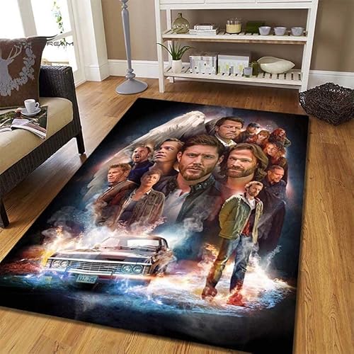 YZGAH Supernatural Movie Characters Carpet Area Rug for Living Room Carpets and Rugs for Home Living Room Entrance Door Mat F4026 50X70Cm von YZGAH