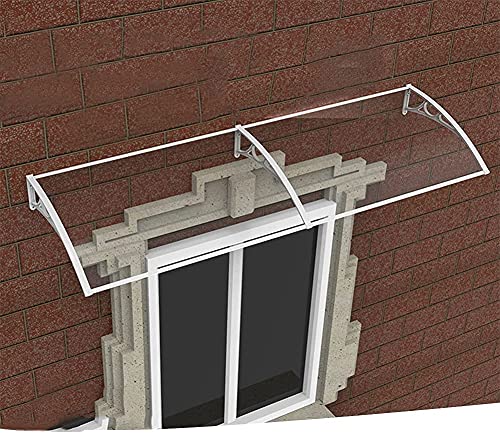 YZJL Vordach für Haustür Dachüberdachungen Sonnen-Regenschutz-Abdeckung Polycarbonat-Platte für Garten-Patio-Veranda-Shelter-Tür-Fenster-Überdachung Pavillion(Color:Clear;Size:60x80cm) von YZJL