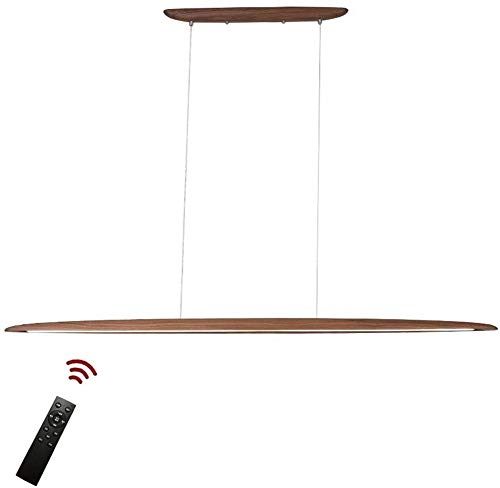 LED Pendelleuchte Modernes Design Pendellampe Aus Holz Hängelampe Fernbedienung Dimmbar Hängeleuchte Höhenverstellbar Esszimmer Schlafzimmer Innen Dekorativ Restaurant Lampe 36W 3000K-6000K 130Cm,B von YZSJ