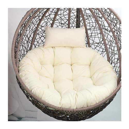 Yahbrra Kissen für Hängesessel Outdoor, Hängekorb Kissen, Ersatzpolster für Hängesessel, Sitzkissen Polster für Hängesessel (Color : Beige, Size : 115size (Diameter: 105cm)) von Yahbrra