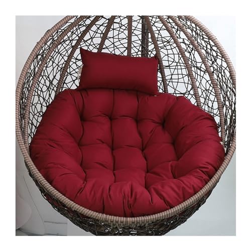 Yahbrra Kissen für Hängesessel Outdoor, Hängekorb Kissen, Ersatzpolster für Hängesessel, Sitzkissen Polster für Hängesessel (Color : Dark red, Size : 115size (Diameter: 105cm)) von Yahbrra