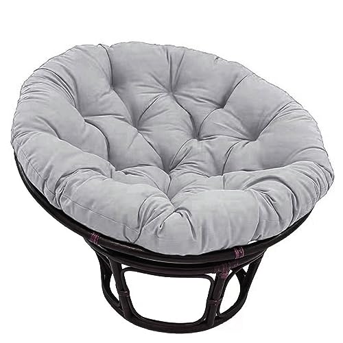 Yahbrra Papasan Papasansessel Rattansessel Auflage Sesselkissen Gartenkissen Sitzkissen Garten Kissen Gesteppt mit Schlaufen Rund Sitzkissen Krabbeldecke Hängesessel (Color : Gray, Size : 100 * 100cm von Yahbrra