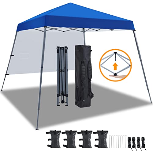 Yaheetech 3x3m Pop Up Pavillon Faltpavillon Wasserdicht mit 1 Seitenwand, One Push Gartenpavillon mit Tragetasche, UV-Schutz, Faltbar Zelt für Camping, Festivals, Partys, Blau von Yaheetech