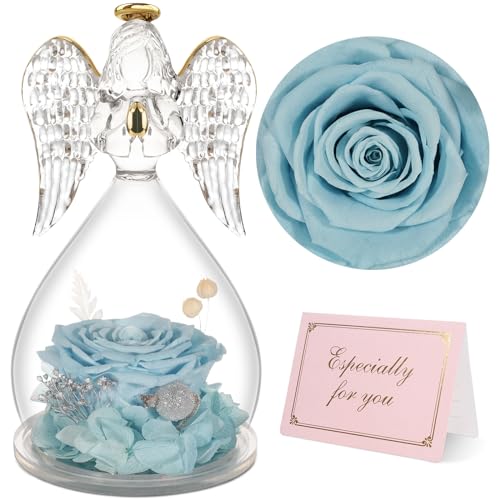 Yamonic Geschenke für Mama Muttertagsgeschenke für Mama, Ewige Rose Engel Geschenke für Mama,Muttertags Ewige Rose im Engel Figur Mutter Geschenk Oma Geburtstagsgeschenk für Frauen Infinity Rosen von Yamonic