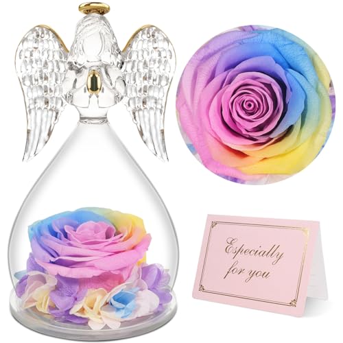 Yamonic Geschenke für Mama Muttertagsgeschenke für Mama, Ewige Rose Engel Geschenke für Mama,Muttertags Ewige Rose im Engel Figur Mutter Geschenk Oma Geburtstagsgeschenk für Frauen Infinity Rosen von Yamonic