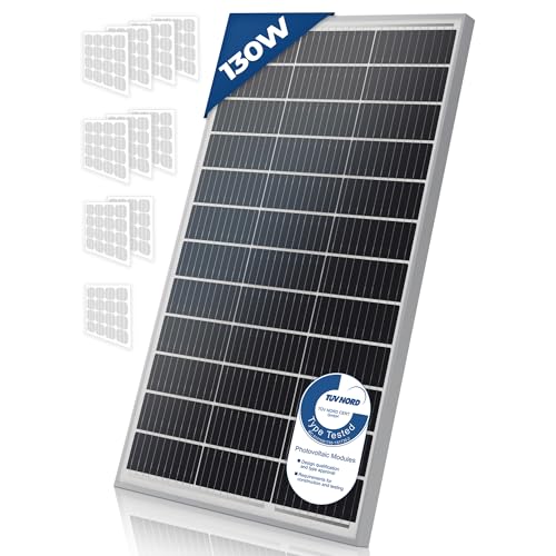 Solarpanel Monokristallin - 130 W, 18 V für 12 V Batterien, Photovoltaik, Ladekabel, Silizium - Solarzelle, Solaranlage für Wohnwagen, Camping, Balkon, Gartenhäuser, Solarmodul von Yangtze Power